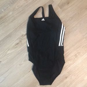 Adidas 3S Mid Suit Swimwear Bathing Suit One Piece Black Size 8